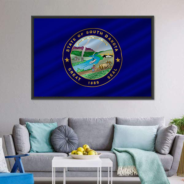 Flag Of South Dakota Canvas Wall Art-5 Horizontal-Gallery Wrap-22" x 12"-Tiaracle