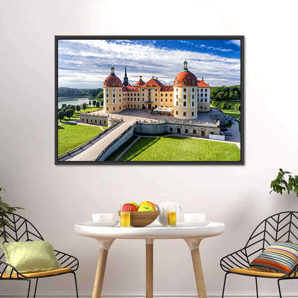 Moritzburg Castle in Saxony with Bridge Canvas Wall Art