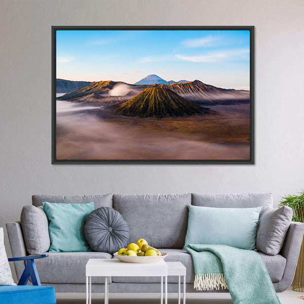 Mist On Mount Bromo Canvas Wall Art-5 Horizontal-Gallery Wrap-22" x 12"-Tiaracle