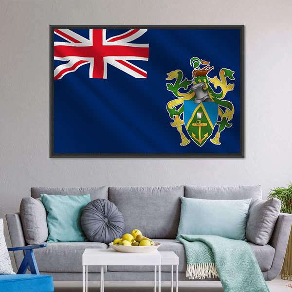 Flag Of Pitcairn Islands Canvas Wall Art-5 Horizontal-Gallery Wrap-22" x 12"-Tiaracle
