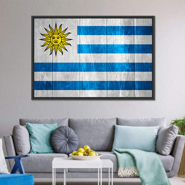 Flag Of Uruguay Canvas Wall Art-5 Horizontal-Gallery Wrap-22" x 12"-Tiaracle