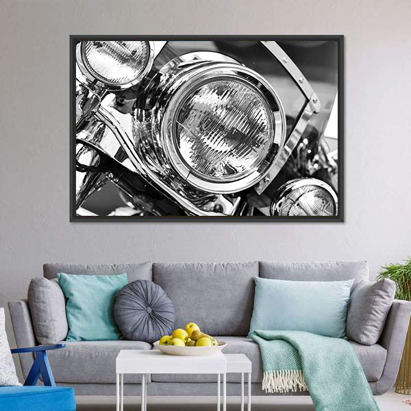 Motorcycle Headlights Canvas Wall Art