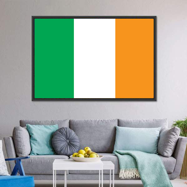 Ireland Flag Canvas Wall Art-5 Horizontal-Gallery Wrap-22" x 12"-Tiaracle