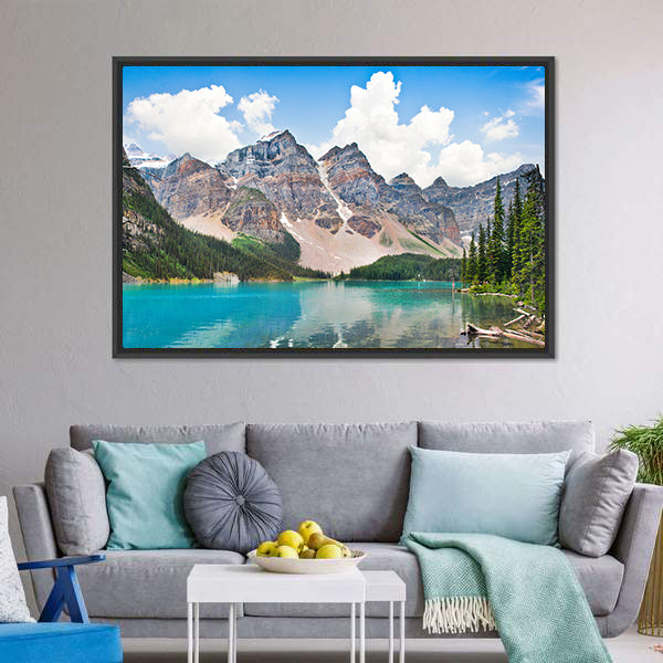 Famous Moraine Lake Canvas Wall Art-5 Horizontal-Gallery Wrap-22" x 12"-Tiaracle