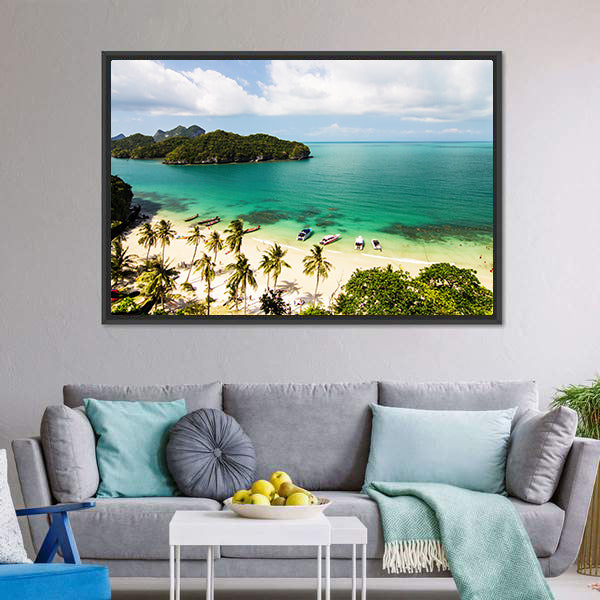 Islands In The Sea And Beach Thailand Canvas Wall Art-5 Horizontal-Gallery Wrap-22" x 12"-Tiaracle