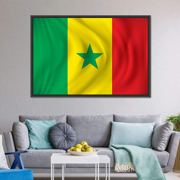 Flag Of Senegal Canvas Wall Art-5 Horizontal-Gallery Wrap-22" x 12"-Tiaracle