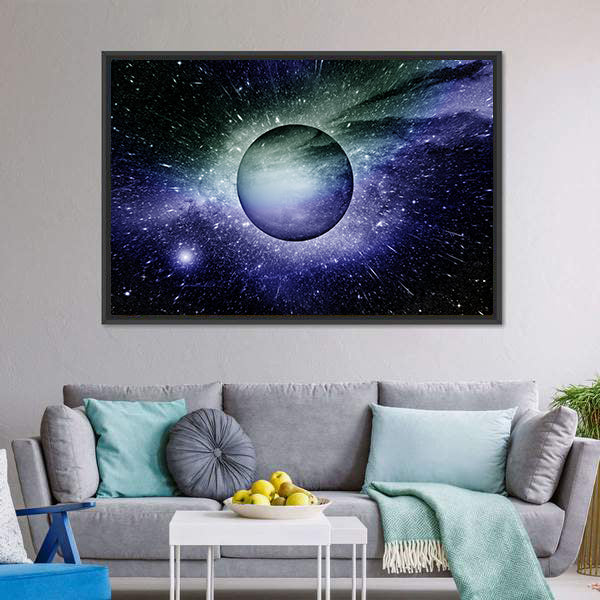 Nebula Planet And Star Dust Canvas Wall Art-5 Horizontal-Gallery Wrap-22" x 12"-Tiaracle