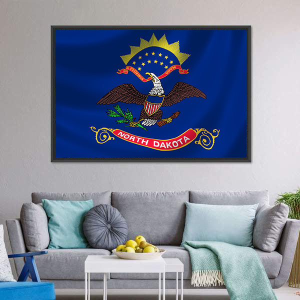North Dakota Flag Canvas Wall Art-5 Horizontal-Gallery Wrap-22" x 12"-Tiaracle