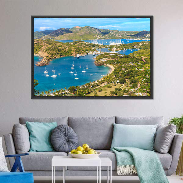 Antigua Bay Canvas Wall Art-5 Horizontal-Gallery Wrap-22" x 12"-Tiaracle