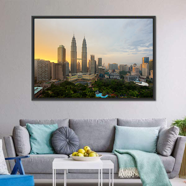 Kuala Lumpur City Skyline Canvas Wall Art-5 Horizontal-Gallery Wrap-22" x 12"-Tiaracle