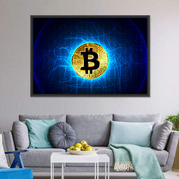 Futuristic Digital Money Canvas Wall Art-5 Horizontal-Gallery Wrap-22" x 12"-Tiaracle