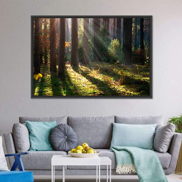 Old Autumn Forest Canvas Wall Art-5 Horizontal-Gallery Wrap-22&quot; x 12&quot;-Tiaracle