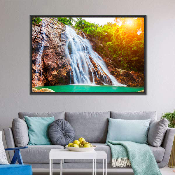 Na Muang Waterfalls Canvas Wall Art-5 Horizontal-Gallery Wrap-22" x 12"-Tiaracle