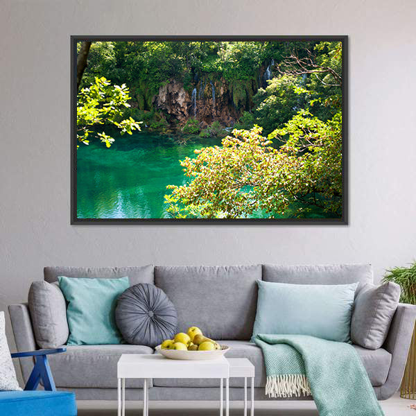 Emerald Forest Lake Canvas Wall Art
