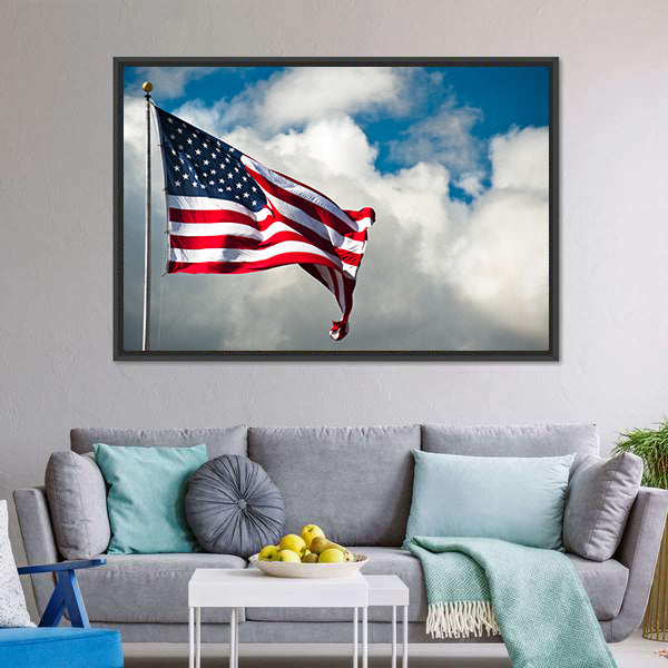 American Flag Canvas Wall Art-5 Horizontal-Gallery Wrap-22" x 12"-Tiaracle
