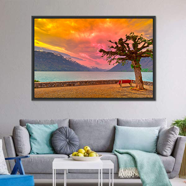 Lake Brienzer at Sunset Canvas Wall Art