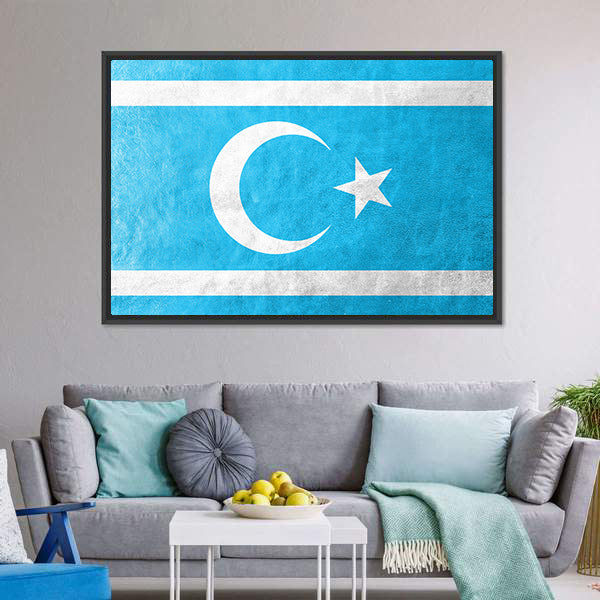 Flag Of Iraqi Turkmen Canvas Wall Art-5 Horizontal-Gallery Wrap-22" x 12"-Tiaracle