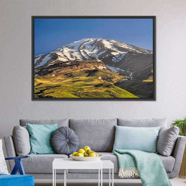 Majestic Snow-capped Volcano Peak Canvas Wall Art