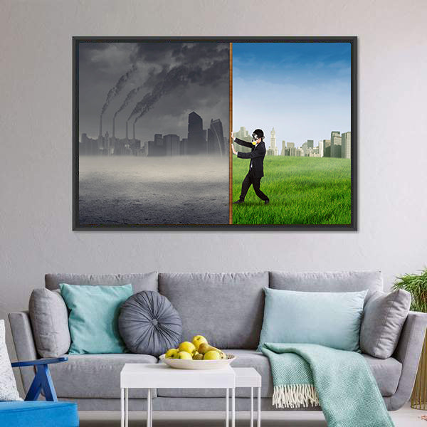 Environment Change Concept Canvas Wall Art-3 Horizontal-Gallery Wrap-25" x 16"-Tiaracle