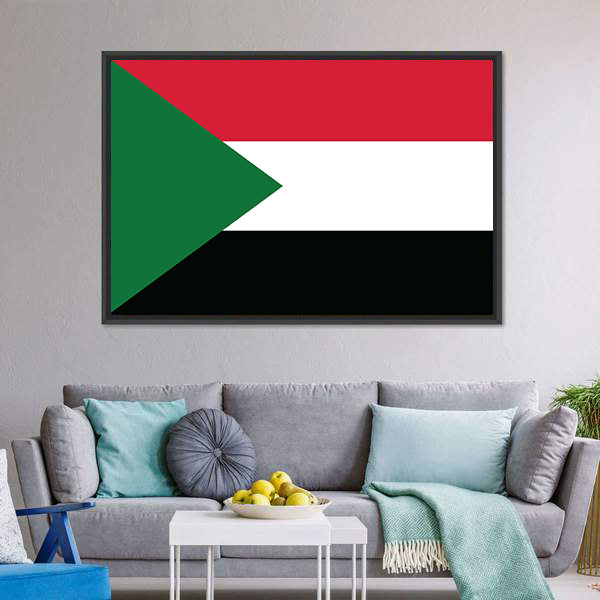 Flag Of Sudan Canvas Wall Art-5 Horizontal-Gallery Wrap-22" x 12"-Tiaracle