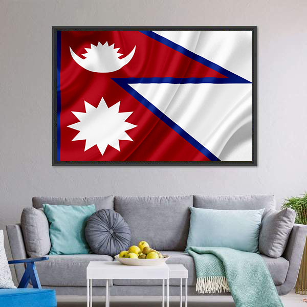 Waving Nepal Flag Canvas Wall Art