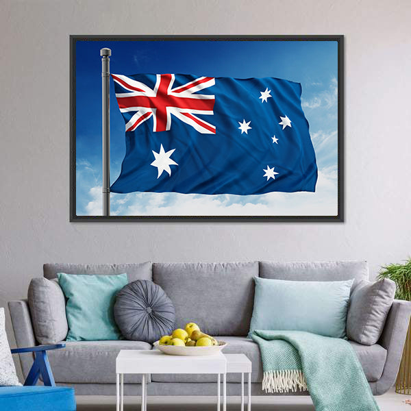 Flag Of Australia Canvas Wall Art-5 Horizontal-Gallery Wrap-22" x 12"-Tiaracle