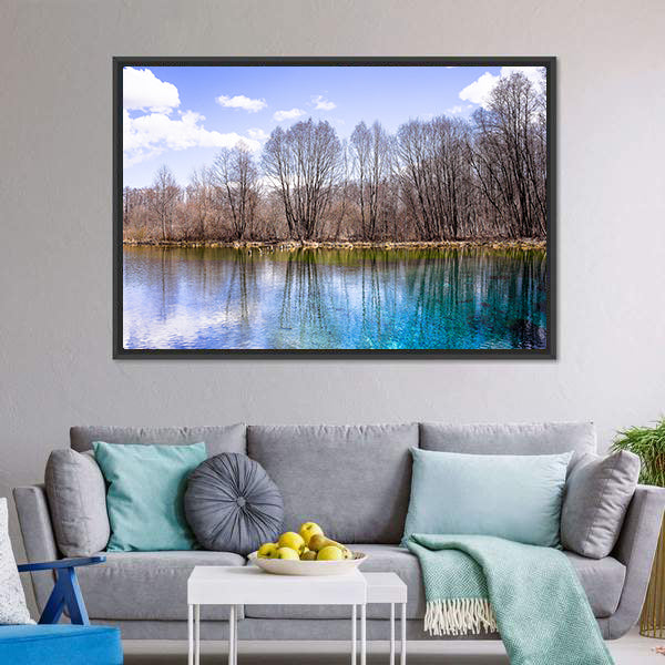 Blue Lake Of Kazan Canvas Wall Art-3 Horizontal-Gallery Wrap-25" x 16"-Tiaracle