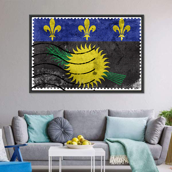Flag Of Guadeloupe France Canvas Wall Art-5 Horizontal-Gallery Wrap-22" x 12"-Tiaracle
