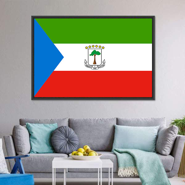 Guinean National Official Flag Canvas Wall Art-5 Horizontal-Gallery Wrap-22" x 12"-Tiaracle