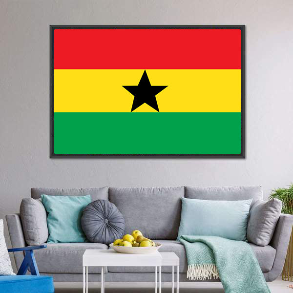 Flag Of Ghana Canvas Wall Art-5 Horizontal-Gallery Wrap-22" x 12"-Tiaracle