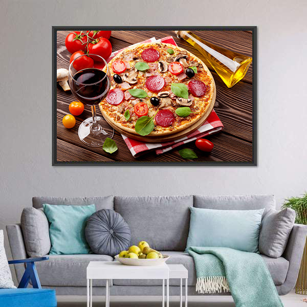 Italian Pizza Canvas Wall Art-5 Horizontal-Gallery Wrap-22" x 12"-Tiaracle