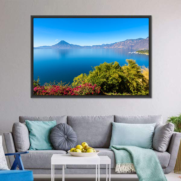 Volcanoes Over Lake Atitlan Canvas Wall Art