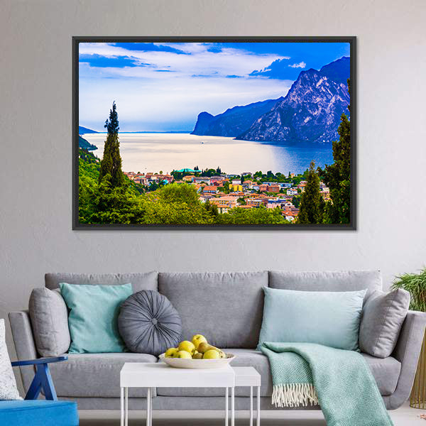 Lago Di Garda Lakeside Town Canvas Wall Art