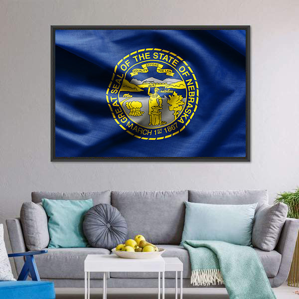 Nebraska Flag Canvas Wall Art-3 Horizontal-Gallery Wrap-25" x 16"-Tiaracle