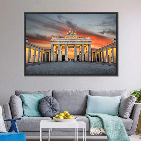 Famous Brandenburg Gate Canvas Wall Art-5 Horizontal-Gallery Wrap-22" x 12"-Tiaracle