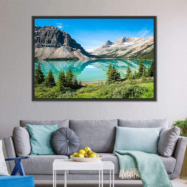Bow Lake Canvas Wall Art-5 Horizontal-Gallery Wrap-22" x 12"-Tiaracle