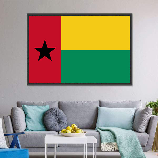 Flag Of Guinea Bissau Canvas Wall Art-5 Horizontal-Gallery Wrap-22" x 12"-Tiaracle