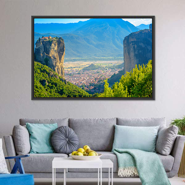 Meteora Monastery Perched on High Rock Canvas Wall Art