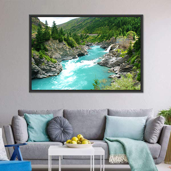 Kawarau River and Forest Canvas Wall Art
