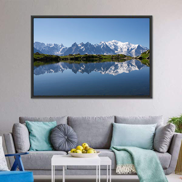 Mont Blanc Reflected in Cheserys Lake Canvas Wall Art