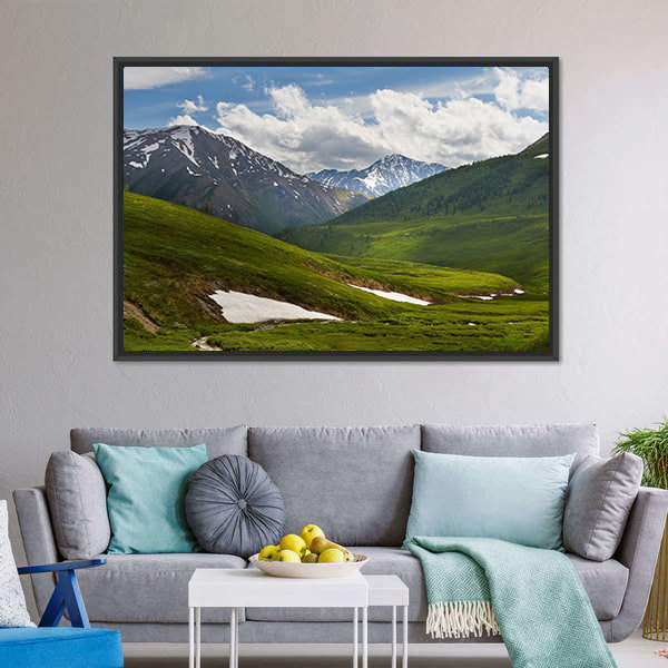 Mountain Lake West Siberia Canvas Wall Art