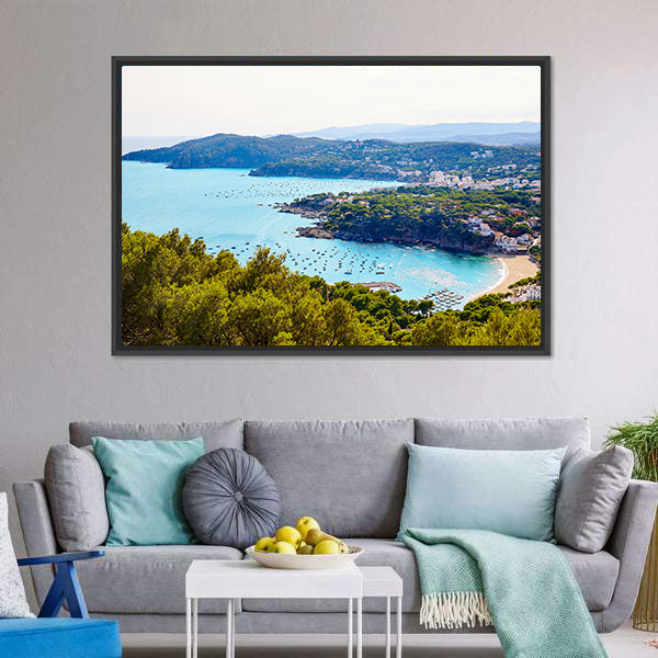 Costa Brava Calella Aerial View Canvas Wall Art-5 Horizontal-Gallery Wrap-22" x 12"-Tiaracle