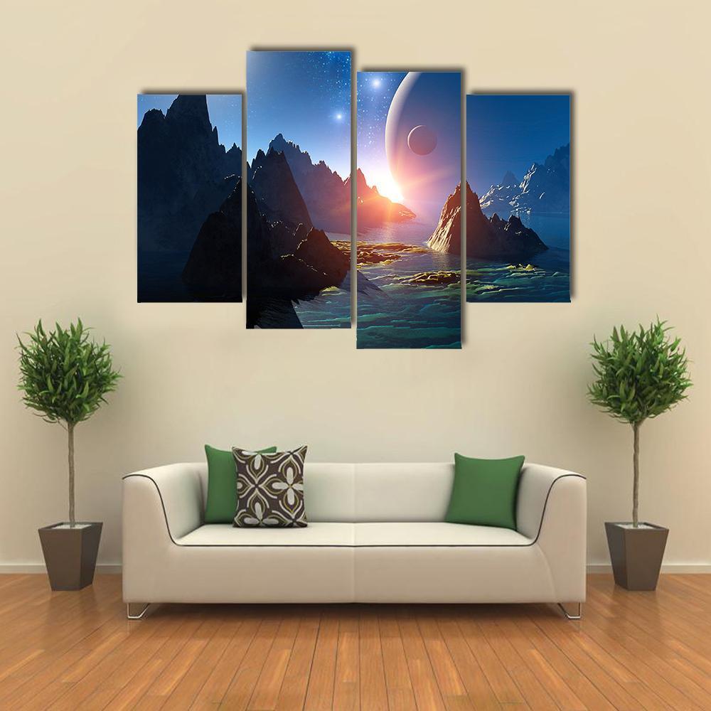 3D Fantasy Landscape Canvas Wall Art-4 Pop-Gallery Wrap-50" x 32"-Tiaracle