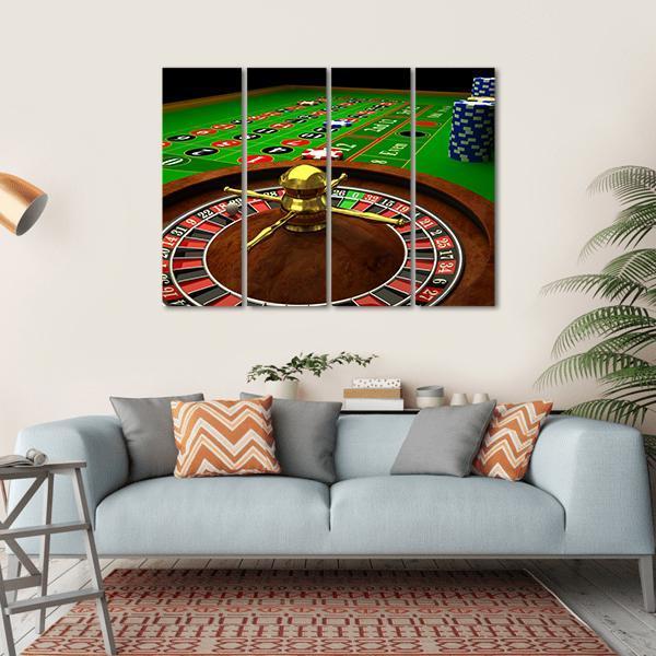 Casino Roulette Canvas Wall Art-4 Horizontal-Gallery Wrap-34&quot; x 24&quot;-Tiaracle