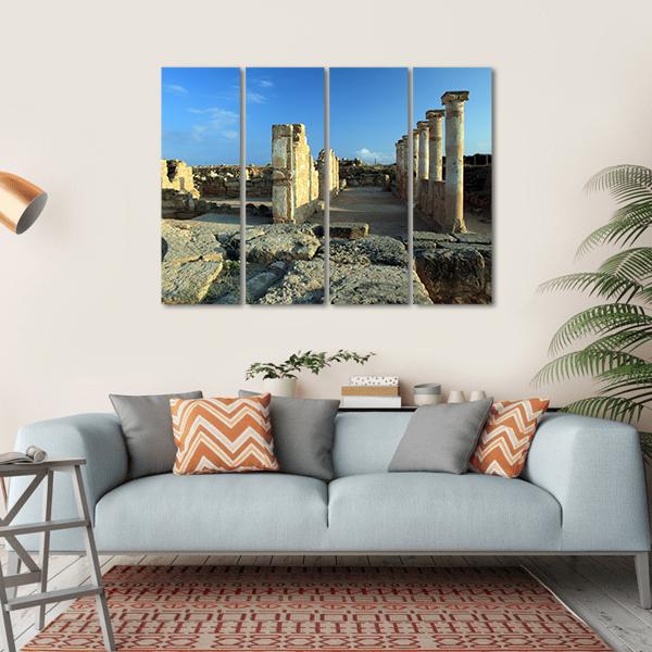 Temple Columns In Paphos Canvas Wall Art-4 Horizontal-Gallery Wrap-34" x 24"-Tiaracle