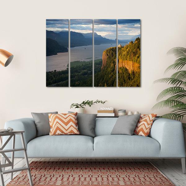 Columbia River &amp; Gorge Canvas Wall Art-4 Horizontal-Gallery Wrap-34" x 24"-Tiaracle