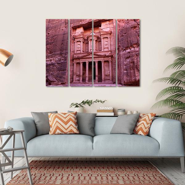 Petra Built in Jordan Canvas Wall Art-4 Horizontal-Gallery Wrap-34" x 24"-Tiaracle