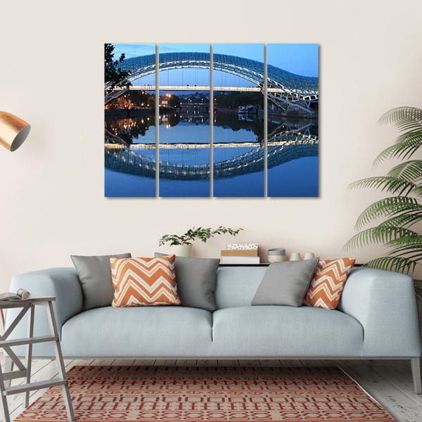 Modern Bridge In Tbilisi Canvas Wall Art-4 Horizontal-Gallery Wrap-34" x 24"-Tiaracle