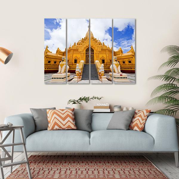 Swe Taw Myat Temple Canvas Wall Art-4 Horizontal-Gallery Wrap-34" x 24"-Tiaracle