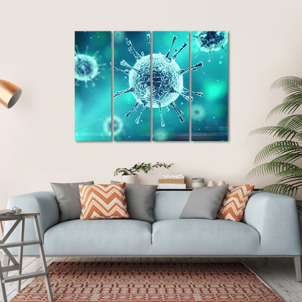 Close Up Of Virus Canvas Wall Art-4 Horizontal-Gallery Wrap-34" x 24"-Tiaracle